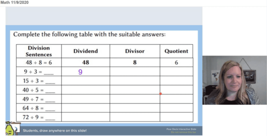 example math lesson